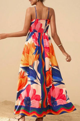 Floral Print Maxi Vacation Dress