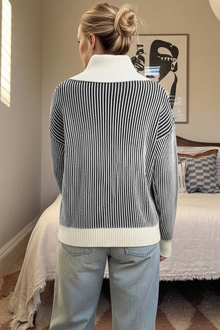 Striped Collared Sweater