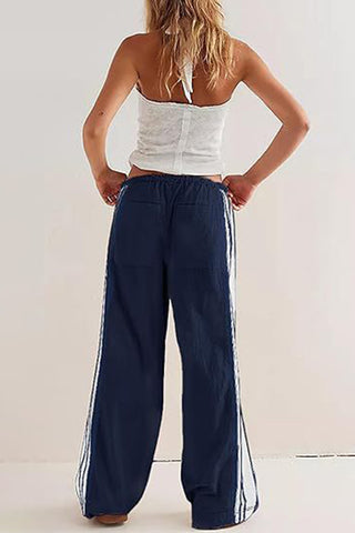 Sporty Side-Striped Casual Pants