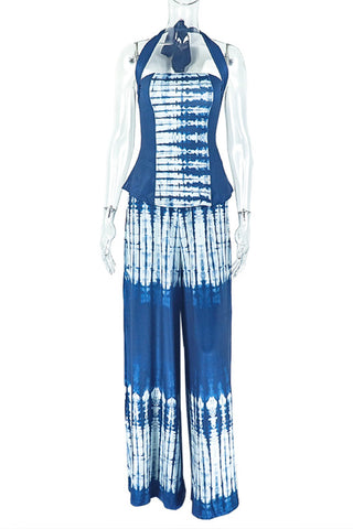 Halter Tie-Dye Top and Pants Set