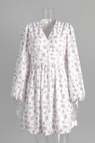 Floral Long-Sleeve Casual Dress