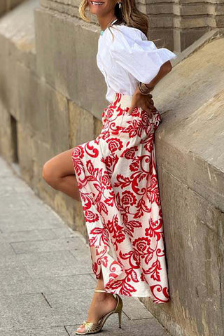 Elegant High-Slit Maxi Skirt