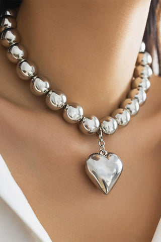 Heart Pendant Choker Necklace
