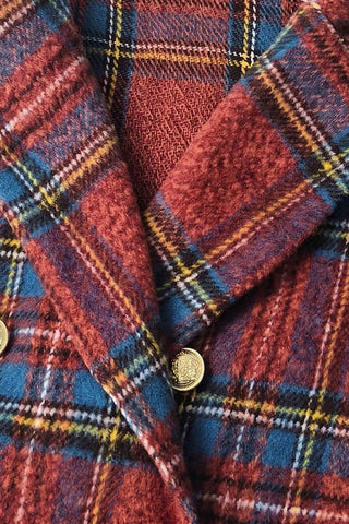 Plaid Double-Breasted Blazer