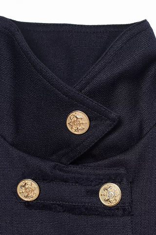 Button Double-Breasted Crop Jacket