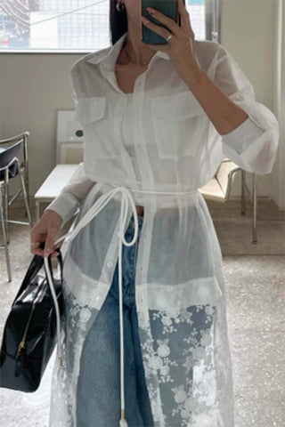 Sleeveless Lace Hem Casual Dress