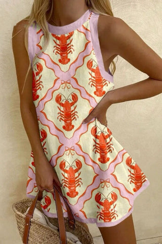 Ocean Inspired Sleeveless Shift Dress