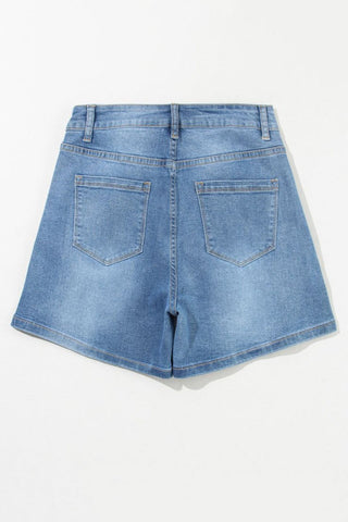 Rhinestone Embellished Denim Shorts