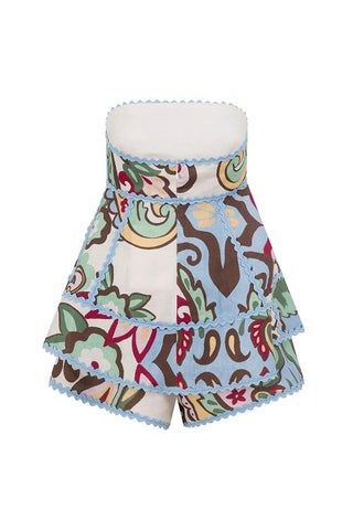 Strapless Printed Short Set