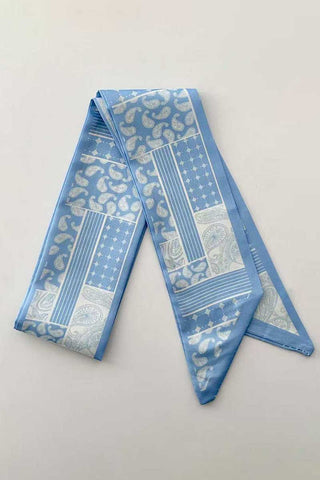 Assorted Print Satin Finish Skinny Scarf
