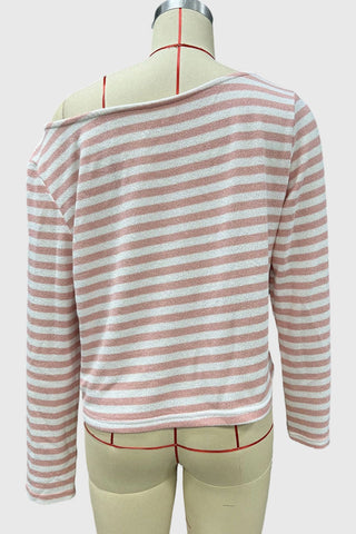 Striped Off-Shoulder Knit Top