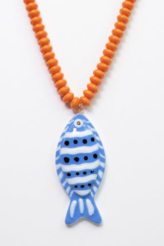 Fish Pendant Beaded Necklace