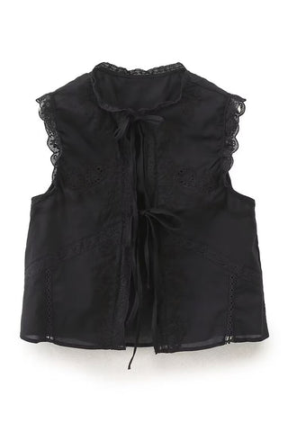 Tie-Front Sleeveless Blouse