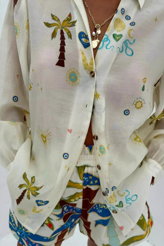 Vacation Style Print Shorts Set