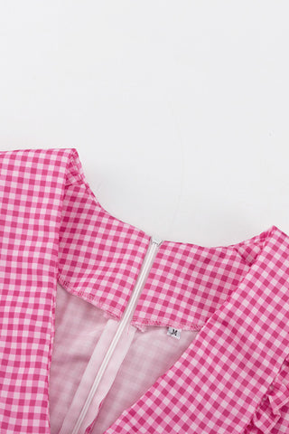 V-Neck Ruffled Casual Dress