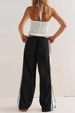 Sporty Side-Striped Casual Pants