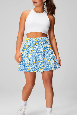 Floral Pattern Mini Skirt with Pocket