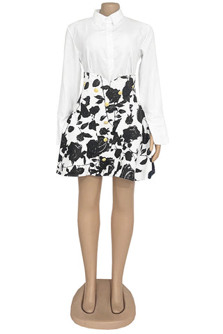 Floral Button-Front Mini Dress