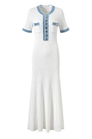 Button-Front Knit Maxi Dress