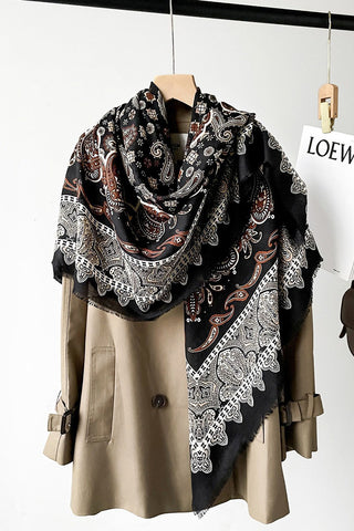 Floral Print Square Scarf