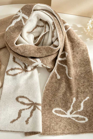 Bow Motif Knit Scarf
