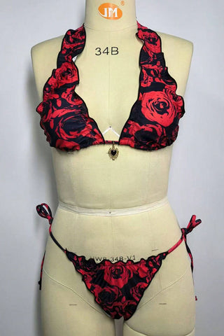 Ruffle Floral Bikini Set