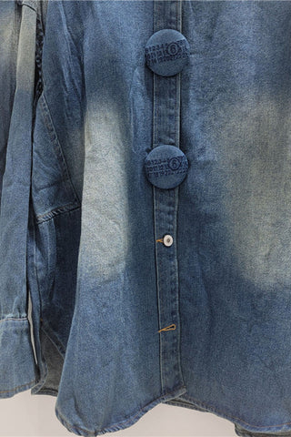 Round Button Long Sleeve Shirt