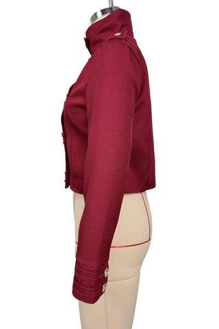 Button Double-Breasted Crop Jacket