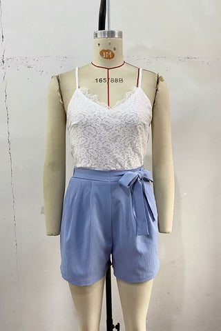 Tie-Waist Lace Romper