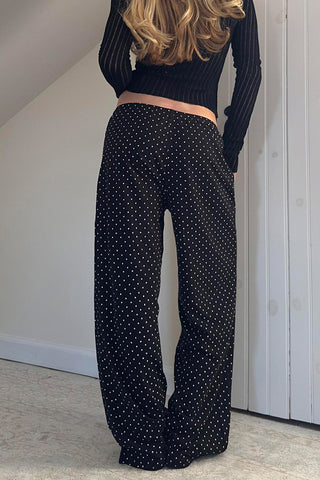 Polka Dot Wide-Leg Casual Pants