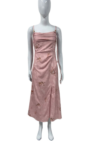 Floral-Patterned Halter-Neck Casual Dress