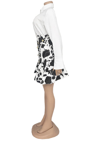 Floral Button-Front Mini Dress