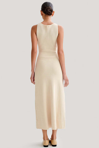 Sleeveless Button-Front Maxi Dress