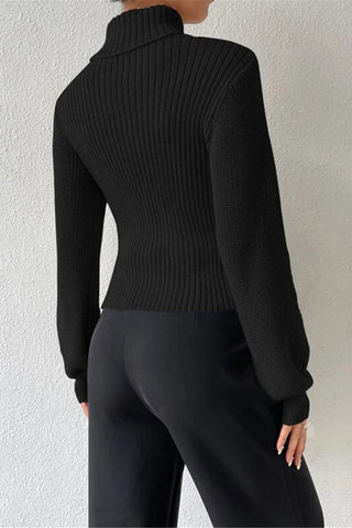 Cut-Out Ribbed Knit Top