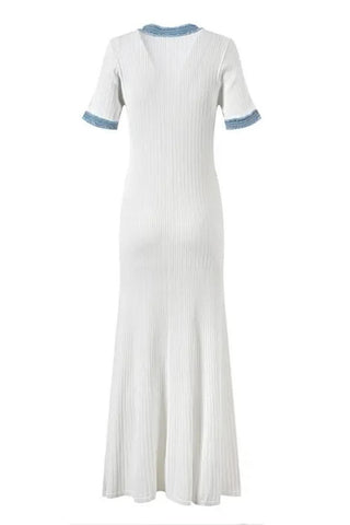 Button-Front Knit Maxi Dress