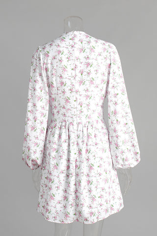 Floral Long-Sleeve Casual Dress
