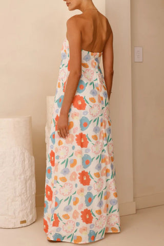 Strapless Floral Maxi Dress
