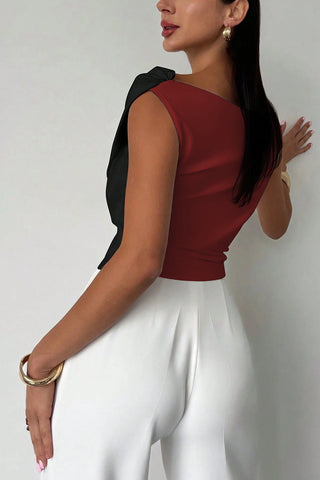 Off-Shoulder Draped Tank Top