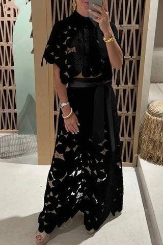 Floral Lace Pants Set