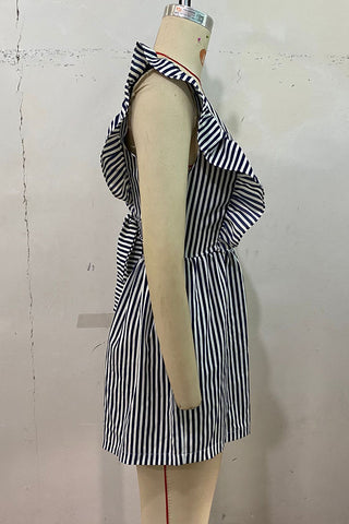 Striped Ruffled Romper
