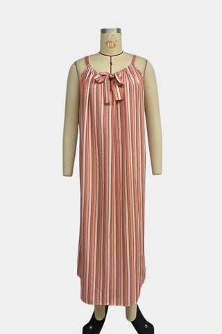 Striped Tie-Front Casual Dress