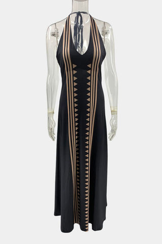 Geometric Pattern Casual Maxi Dress