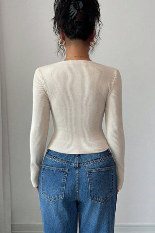 Asymmetrical Long Sleeve Blouse