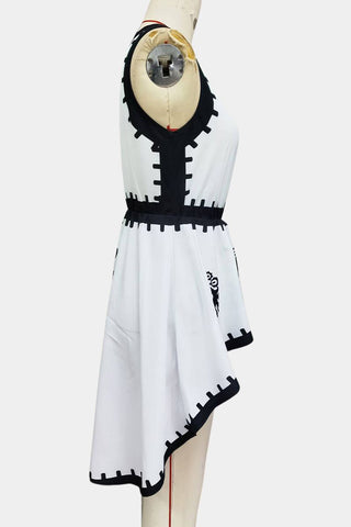 Patterned High-Low Tank Top