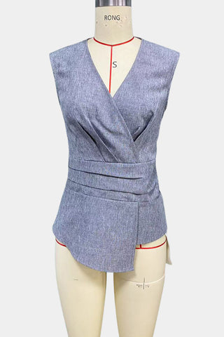 Draped V-Neck Tank Top