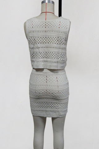 Crochet Tie-Front Top & Skirt Set