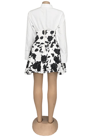 Floral Button-Front Mini Dress