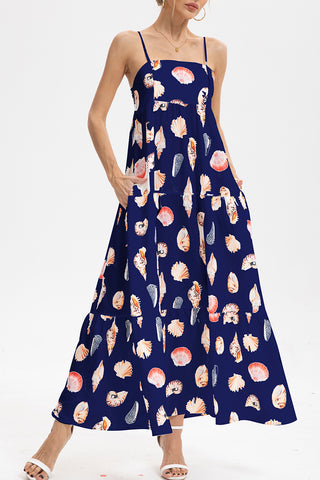 Shell-Print Vacation Maxi Dress