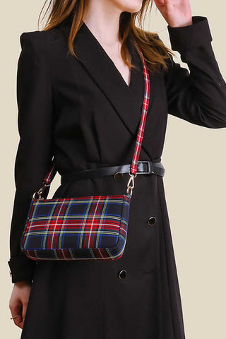 Plaid Crossbody Shoulder Bag