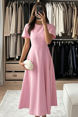 Elegant Midi Dress with A-Line Silhouette